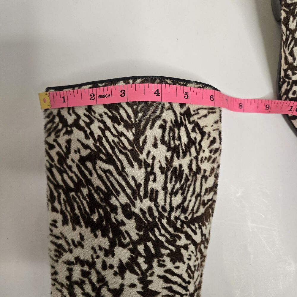 Vintage MAUD FRIZON Zebra Animal Print Calf Hair Brown Beige Boots Size 35 - Picture 15 of 16